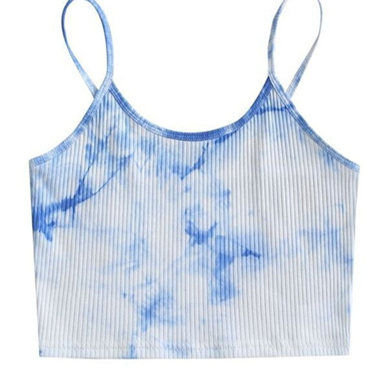 Ribbed Tie Dye Crop Camisole