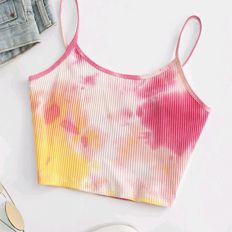 Ribbed Tie Dye Crop Camisole