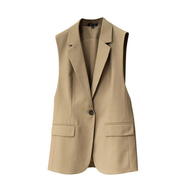 High end fashion, minimalist temperament, capable and stylish 2 versatile suits, vests, women's outerwear trend