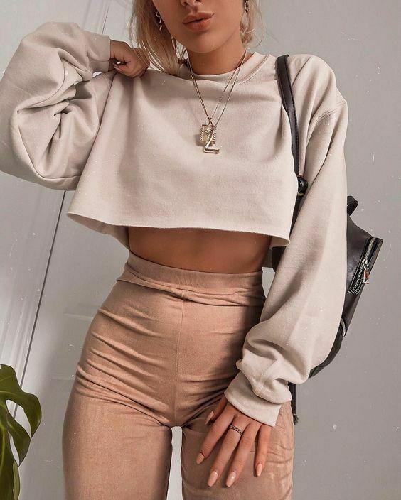 Women's cropped top sweatshirt